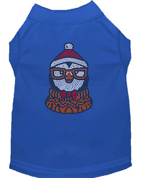 Hipster Penguin Rhinestone Dog Shirt - Blue