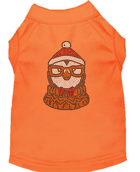 Hipster Penguin Rhinestone Dog Shirt - Orange