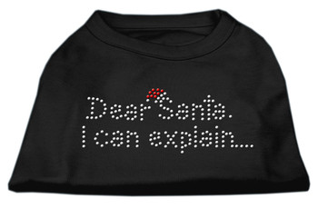 Dear Santa I Can Explain Rhinestone Shirts - Black