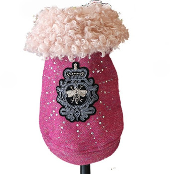 Wooflink Luxe Button Up Dog Jacket in Pink