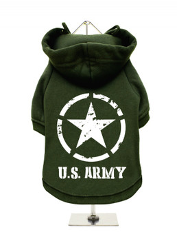 U.S. Army Fleece-Lined Dog Hoodie / Sweatshirt