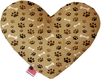 Mocha Paws And Bones Heart Dog Toy, 2 Sizes