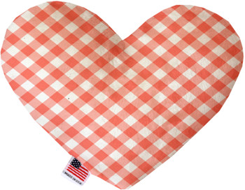 Peach Plaid Heart Dog Toy, 2 Sizes