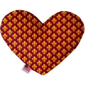 Maroon Fleur De Lis Heart Dog Toy, 2 Sizes