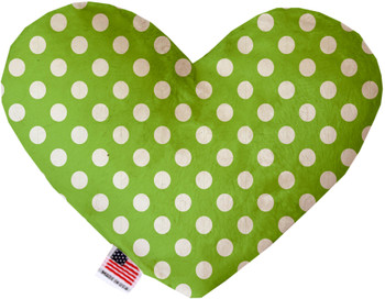 Lime Green Swiss Dots Heart Dog Toy, 2 Sizes