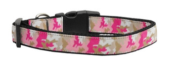 Pink Camo Nylon Dog & Cat Collar
