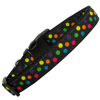 Black Multi-dot Nylon Dog & Cat Collar