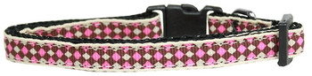 Pink Checkers Nylon Dog & Cat Collar