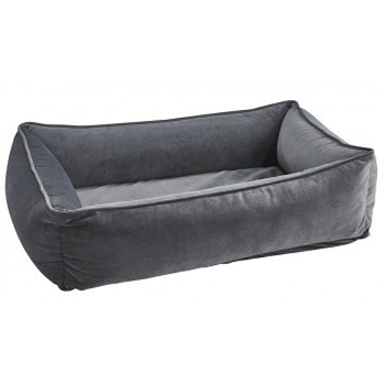 Ash Grey Microvelvet Urban Lounger Pet Dog Bed
