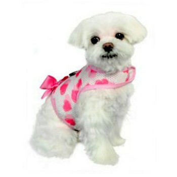 Pooch Outfitters Ella Pink Hearts Dog Harness Vest 