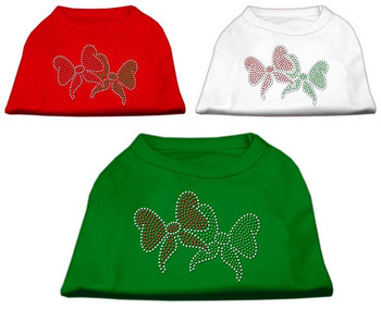 Christmas Bows Rhinestone Dog Tank
