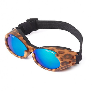 Leopard Print Frame ILS Mirror Green Lens Dog Sunglasses