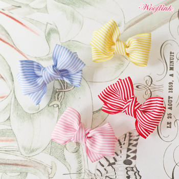  Wooflink Stripe Dolly Bow Pet Barrettes 