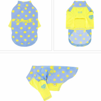  Puppy Angel Dot Rash Guard (Summer) - Yellow/Blue 