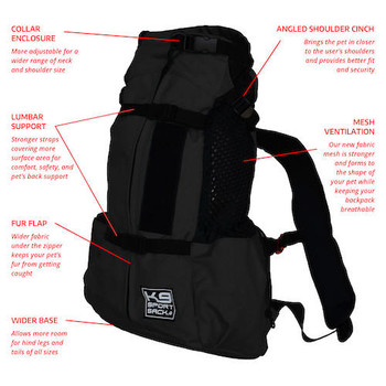  K9 Sport Sack AIR 2--Black- Pets Up to 40 lbs 