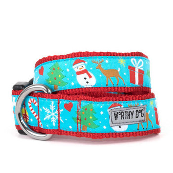 Worthy Dog Winter Wonderland Pet Dog Collar & Optional Lead 