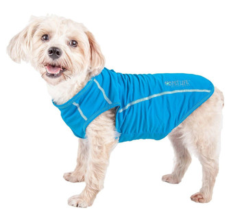 Pet Life Racerbark 4-Way Stretch Performance Dog Tank Top T-Shirt - Light Blue