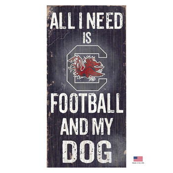 Fan Creations South Carolina Gamecocks Distressed Football And My Dog Sign