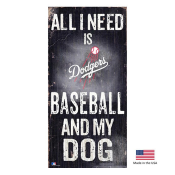 Fan Creations Los Angeles Dodgers Distressed Baseball And My Dog Sign