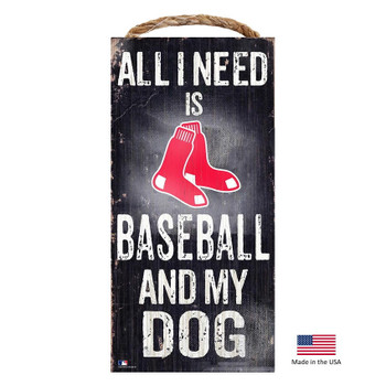 Fan Creations Boston Red Sox Distressed Baseball And My Dog Sign