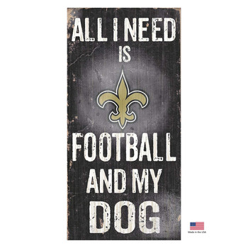 Fan Creations New Orleans Saints Distressed Football And My Dog Sign