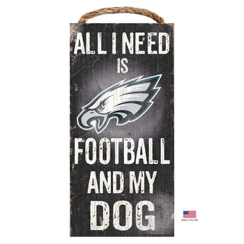 Fan Creations Philadelphia Eagles Distressed Football And My Dog Sign
