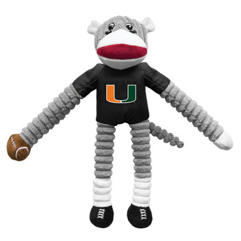 Little Earth Productions Miami Hurricanes Sock Monkey Pet Toy