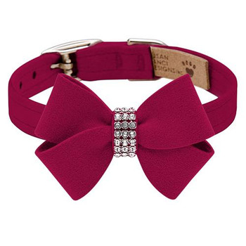 Susan Lanci Designs Custom - Wine N Roses Nouveau Bow Dog Collar - Add Giltmore or Stardust