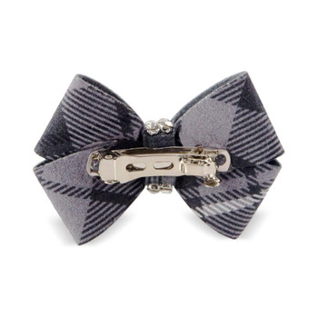 Susan Lanci Designs Charcoal Plaid Nouveau Bow Hair Bow Barrette