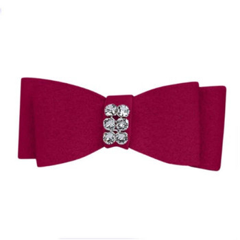 Red Susan Lanci Designs Giltmore Dog Hair Bow Barrettes - More Colors