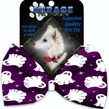 Mirage Pet Ghosts On Purple Pet Bow Tie