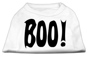 Mirage Pet Boo Screen Print Dog Shirts - White