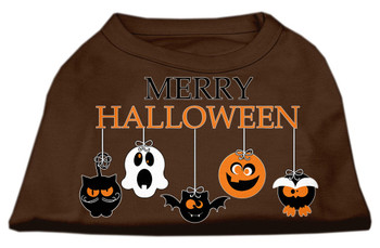 Mirage Pet Merry Halloween Screen Print Dog Shirt - Brown