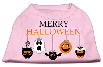 Mirage Pet Merry Halloween Screen Print Dog Shirt - Light Pink