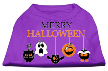 Mirage Pet Merry Halloween Screen Print Dog Shirt - Purple