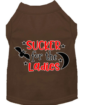 Mirage Pet Sucker For The Ladies Screen Print Dog Shirt - Brown