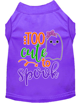 Mirage Pet Too Cute To Spook-girly Ghost Screen Print Dog Shirt - Purple