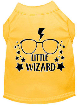Mirage Pet Little Wizard Screen Print Dog Shirt - Yellow
