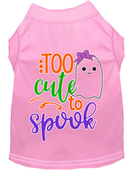 Mirage Pet Too Cute To Spook-girly Ghost Screen Print Dog Shirt - Light Pink