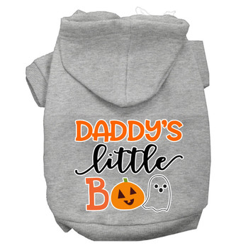 Mirage Pet Daddys Little Boo Screen Print Dog Hoodie - Grey