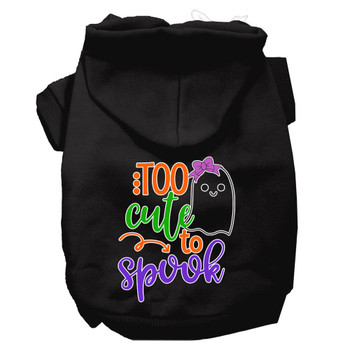 Mirage Pet Too Cute To Spook-girly Ghost Screen Print Dog Hoodie - Black