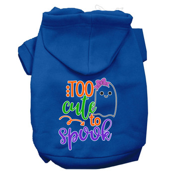 Mirage Pet Too Cute To Spook-girly Ghost Screen Print Dog Hoodie - Blue