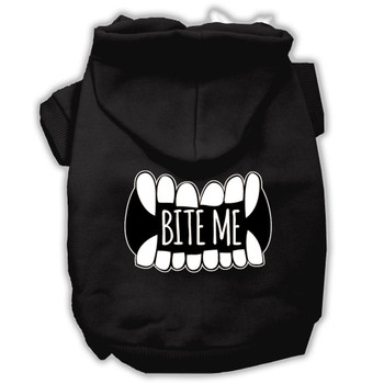 Mirage Pet Bite Me Screenprint Dog Hoodie - Black