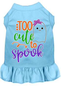 Mirage Pet Too Cute To Spook-girly Ghost Screen Print Dog Dress - Baby Blue