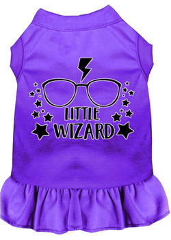 Mirage Pet Little Wizard Screen Print Dog Dress - Purple