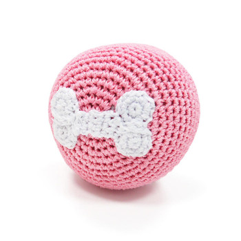 Dogo Pet Pink Bone Ball PAWer Squeaker Dog Toy