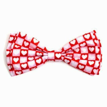 Worthy Dog Colorblock Hearts Pet Dog Bow Tie