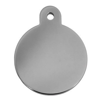 Large Polished Circle ID Tag - Smokey Black