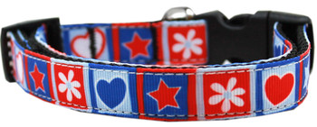 Mirage Pet Stars And Hearts Nylon Dog and Cat Collar