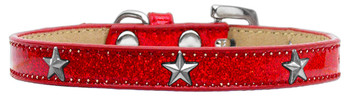 Mirage Pet Silver Star Widget Dog Collar Red Ice Cream